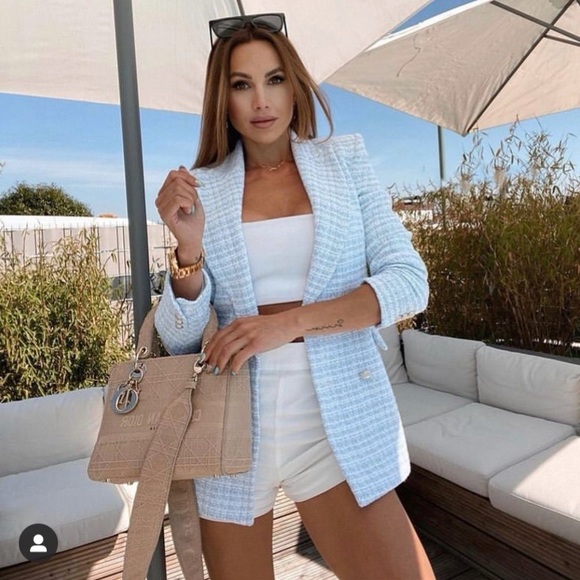 Zara textured plaid blazer - Picture 5 of 14